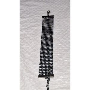 A Mesh Bracelet Gunmetal Gray Chainmail Steampunk Whimsigoth Medievel As-Is